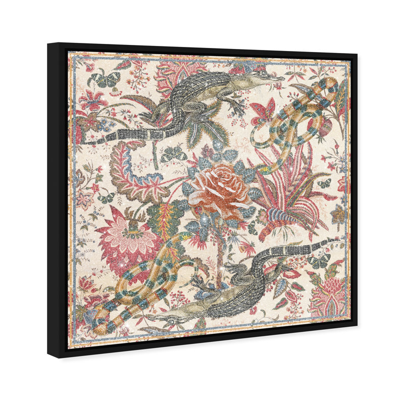 Timeless Alligator Canvas Animals Print by Oliver Gal, 41"H x 41"W, Black Frame