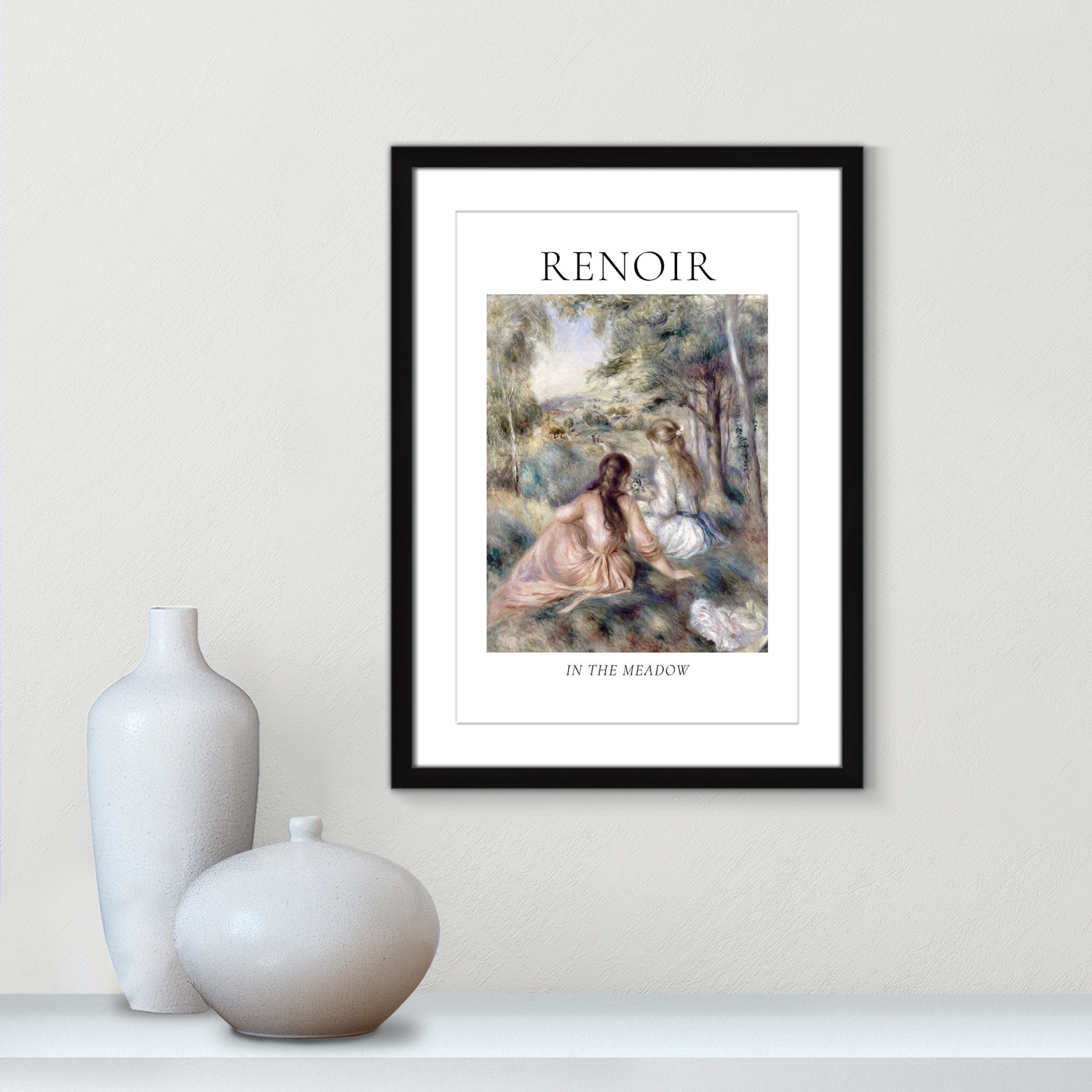 Old Masters Collection "In the Meadow" Print, Black Single Picture Frame, Yes, 23" H x 17" W x 1.25" D