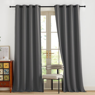 NICETOWN Flame Resistant Blackout Curtains 2 Panels Set - Nursing/Basement Decor, Upgrade Fireproof Vision Insulated Secret Protection Window Treatments