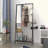 Industrial Style Hall Tree with Mirror, Multifunctional Wall-Mounted Coat Rack with Shoe Storage & Aluminum Frame for Entryway, Living Room, Bedroom