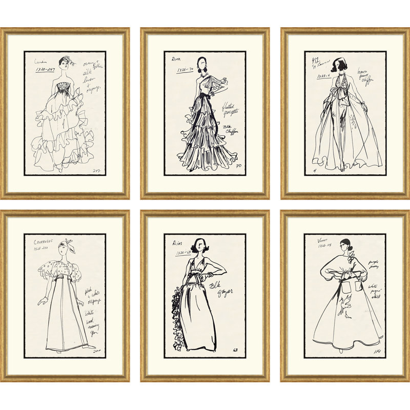 Vintage Fashion Sketches Print