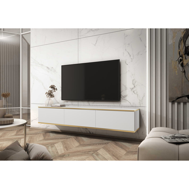 Barlo Unfinished Floating TV Stand for TVs up to 55", White