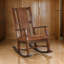 Chaise berçante Odel, assise et dossier en similicuir, brun chocolat foncé