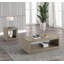 Table basse rectangulaire avec tablette inférieure pour le salon-842273836