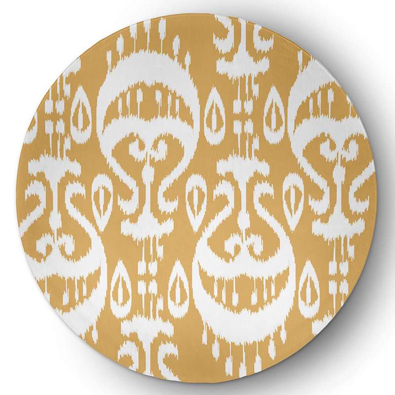 Ritesh Chenille Ikat Indoor Rug, Round 5'