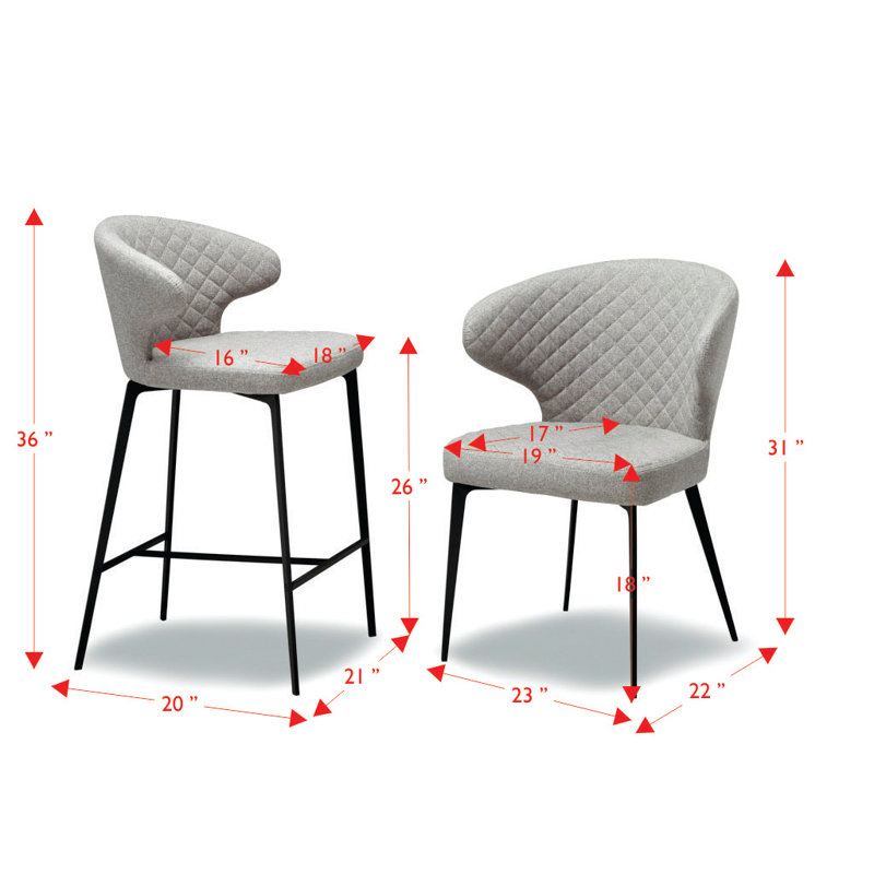 Shackelford Upholstered Counter Stool with Metal Frame