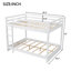 Lit superposé grand en bois avec échelle, blanc-341365994