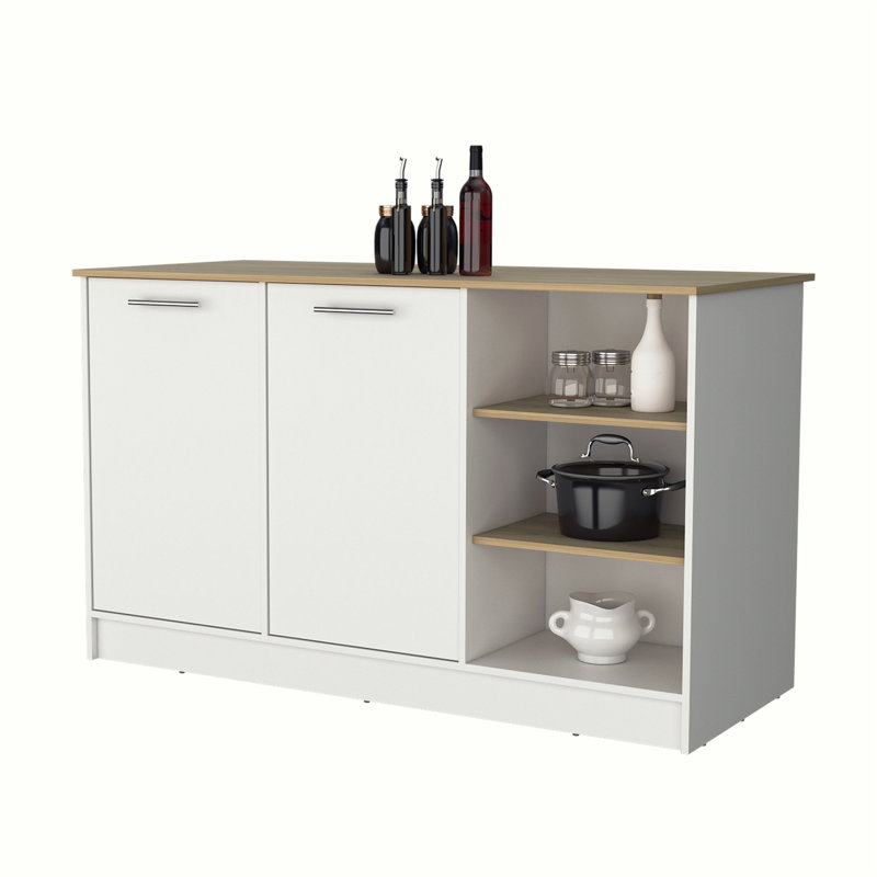 Sophisticated Melamine Kitchen Island with Abundant Storage and Workspace for Culinary Delights