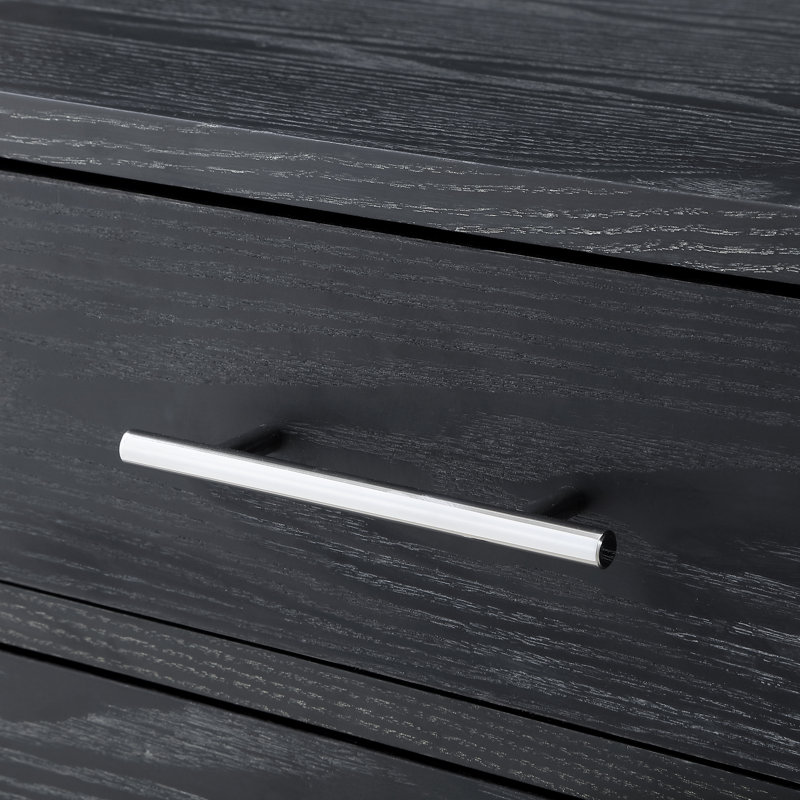Table d'appoint Arsalan, Noir/chrome