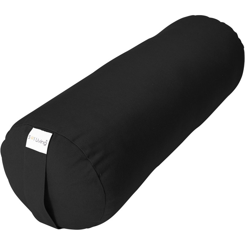 Coussin cylindrique pour méditation et traversin de yoga - brun, 10 po x 28 po, Noir
