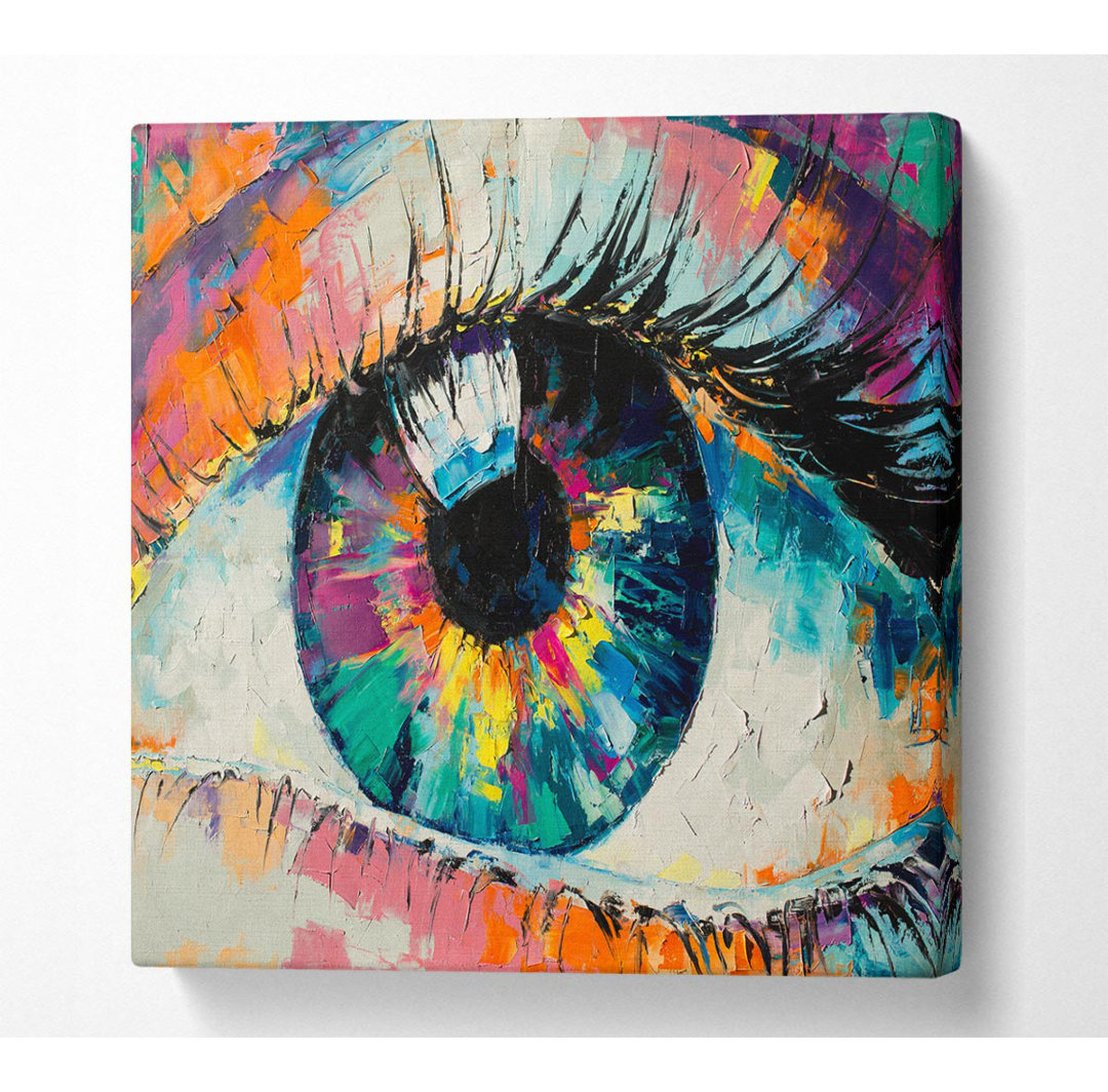 Detailliertes Auge aus der Nähe Acrylfarben - Leinwanddrucke