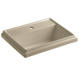 Tresham® Ceramic Rectangular Drop-In Bathroom Sink with Overflow