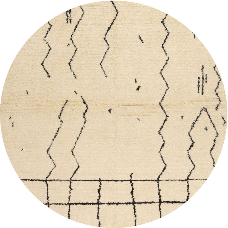 Surface beige contemporaine tapis, Rond 8 pi