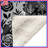 Black White Floral Pattern Blankets-127457545