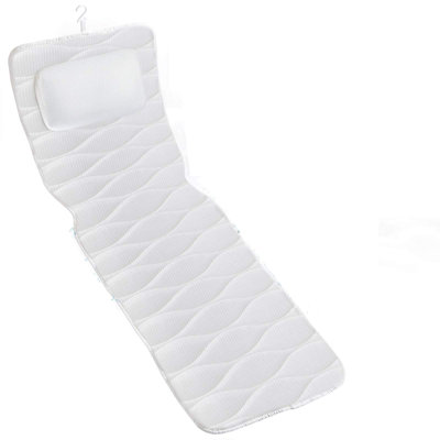 Full Body Bath Pillow, Bath Pillows For Tub With Mesh Washing Bag & 21 Non-Slip Suction Cups, Spa Bathtub Pillow For Head Neck Shoulder And Back Support - 5D Air Mesh & Quick Drying