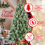 Arbre de Noël 6 pi avec 66 pommes de pin - 988 pointes, branches mixtes en PVC et aiguilles dures, structure à charnières pour une installation facile, support en métal robuste - arbre de Noël réaliste-569512978