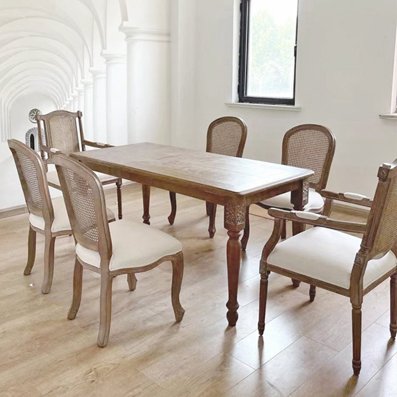 Tables de salle à manger en bois massif brun, H 29,92 po x L 70,87 po x l 31,5 po