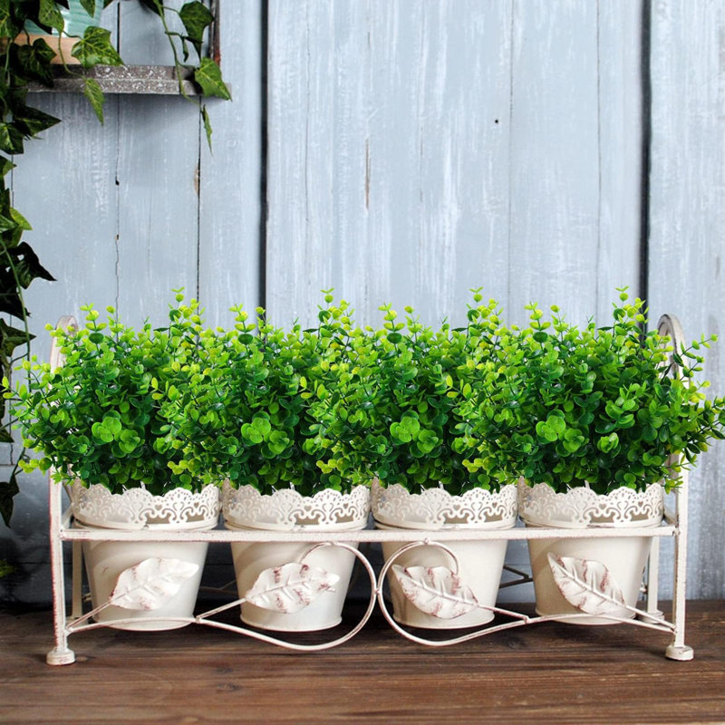 Plantes artificielles, fleurs, herbes, arbustes, paquet de 8