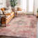 Griffey Vintage Boho Machine Washable Red/Blue Non-Slip Backing Area Rug