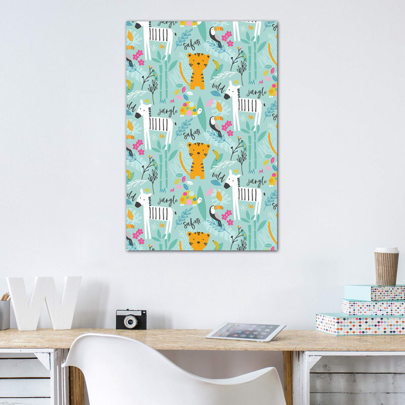 «Wild Adventure III» par Angela Nikeas - impression d'art graphique, H 18 po x l 12 po x 1,5 po, Toile tendue, Pas de tapis