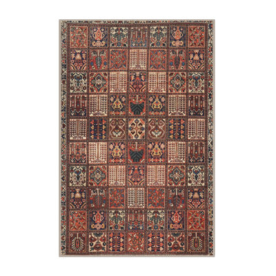 Tapis rouge / brun Patchwork