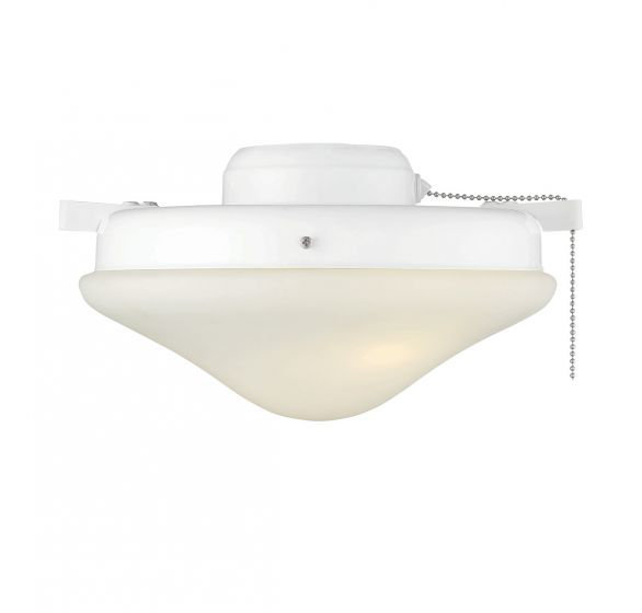 2-Light Ceiling Fan Schoolhouse Light Kit in White, White
