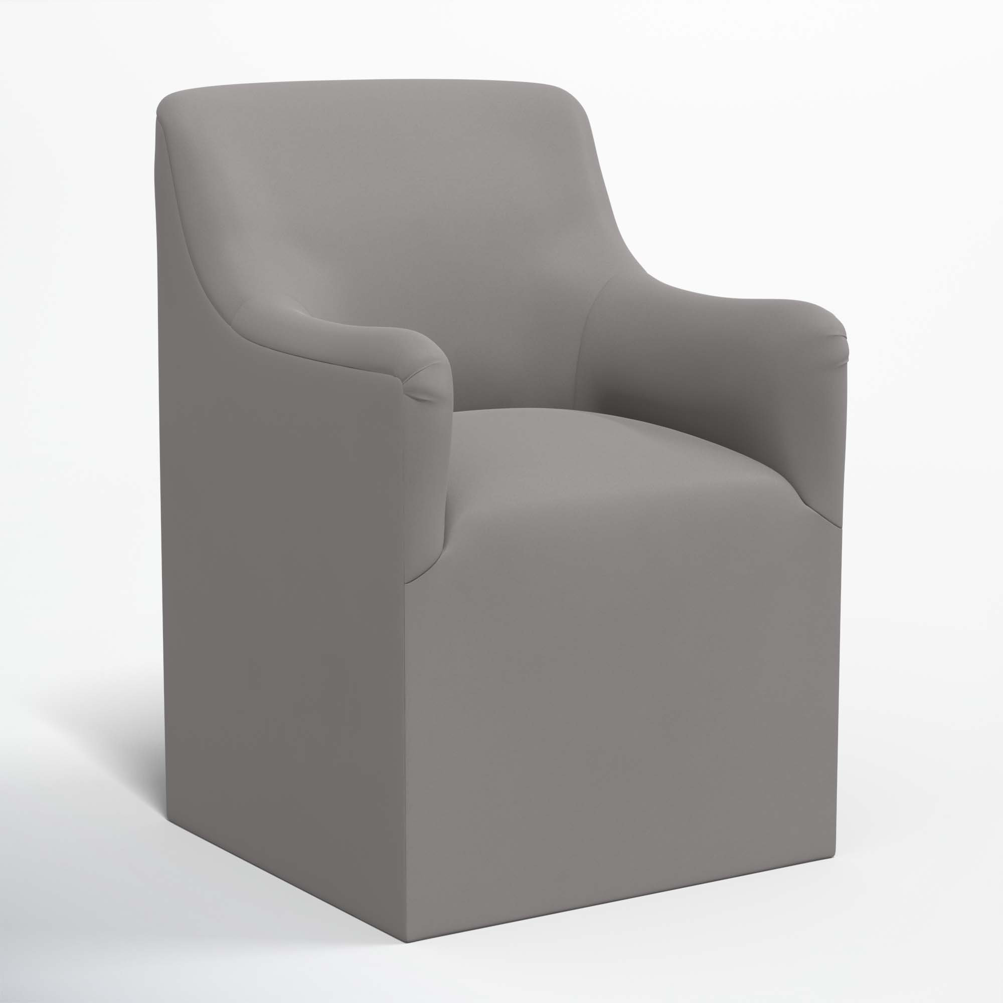 Howth Upholstered Back Arm Chair, Classic Otter Performance Velvet