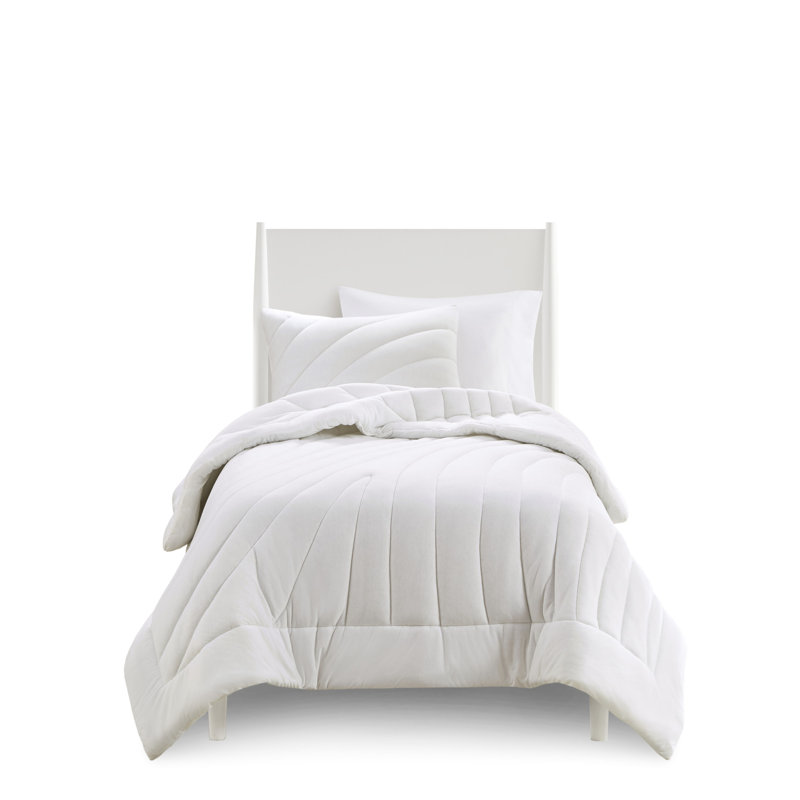 3 pièces d'édredon très grand / très grand blanc - avec bourre de 350 g / m² et lavable à la machine