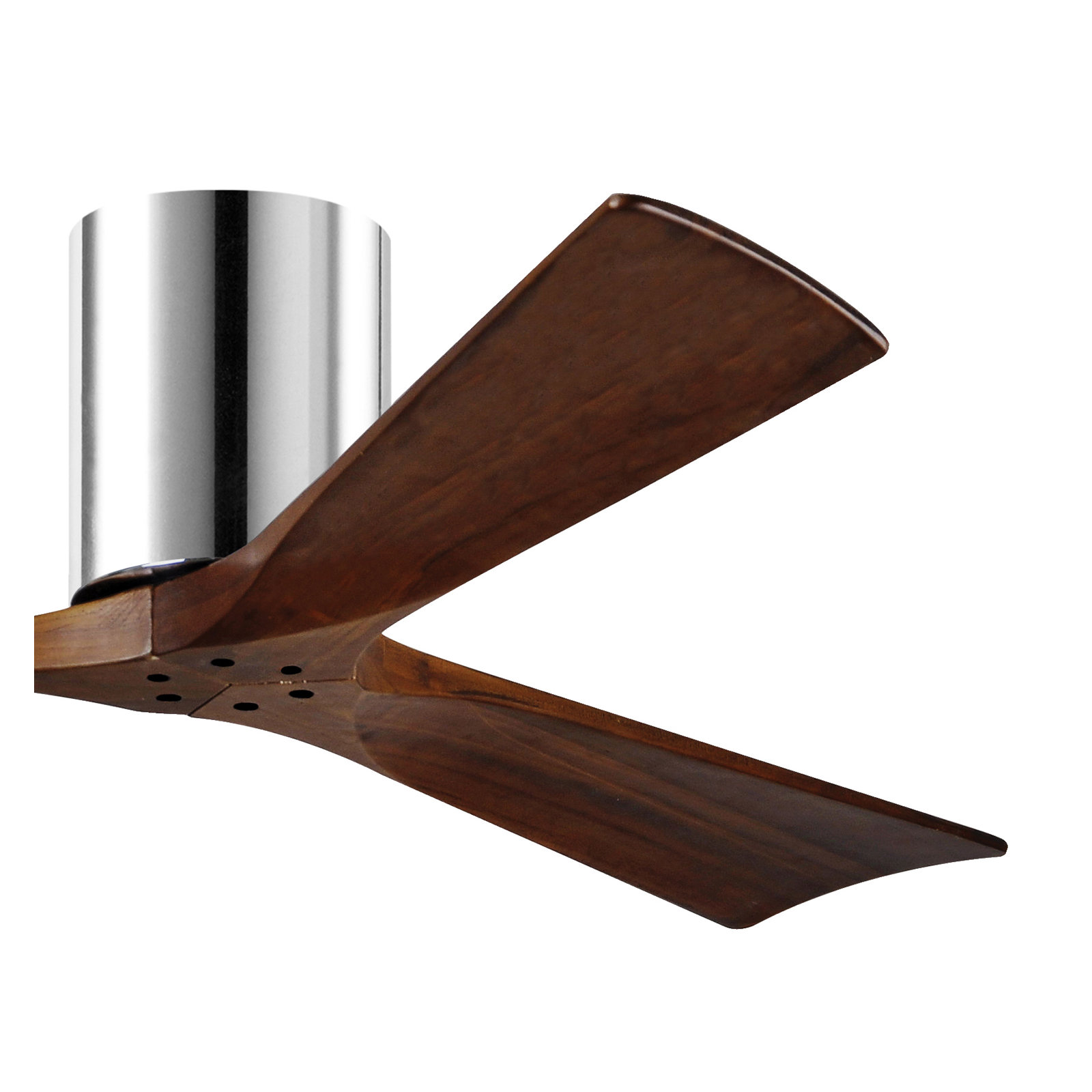 Olivier 3 Blade Ceiling Fan, Polished Chrome, Walnut Tone, 52"