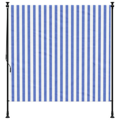 Store extérieur vidaXL bleu et blanc