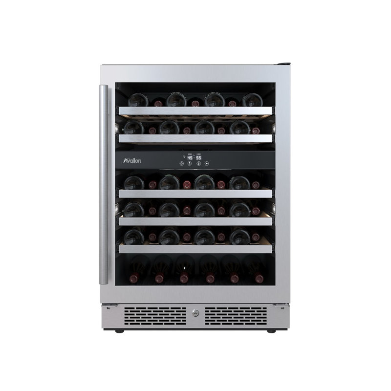 45 Bottle and 15 Can Dual Zone Built-In Wine Refrigerator, Left Handed
