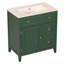 Meuble-lavabo 30 po avec comptoir, meuble-lavabo avec porte et deux tiroirs, structure en bois massif, un paquet, vert