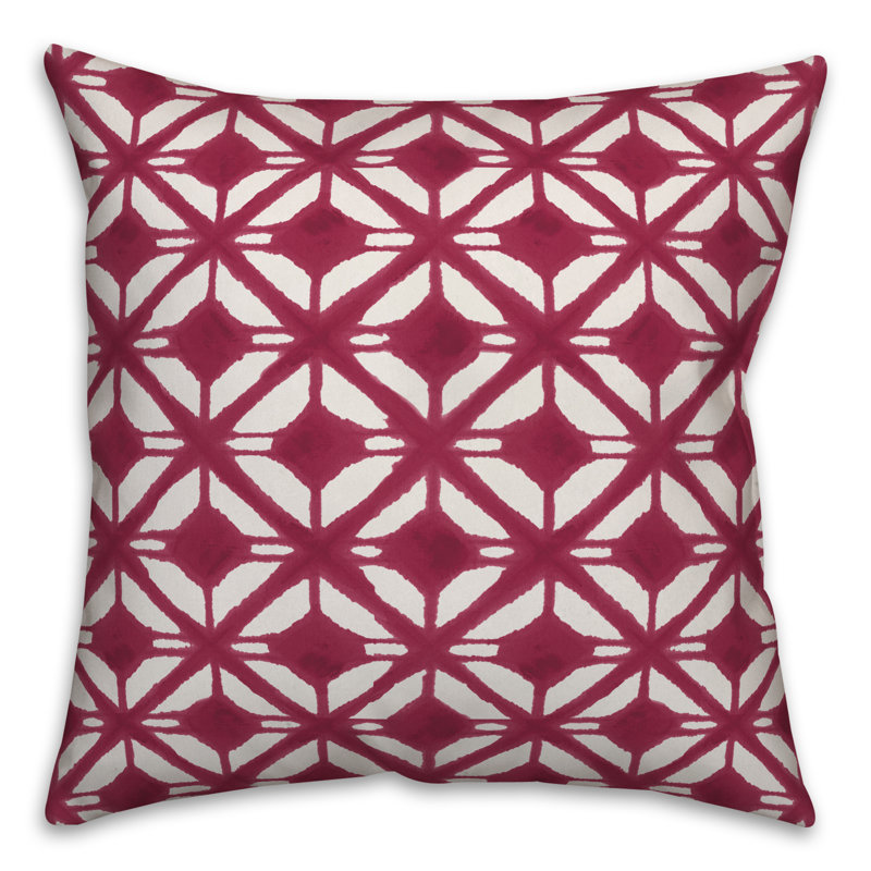 Housse de coussin Abstract Diamond, 20 po x 20 po, Mauve, Polyester/ Bourre en polyester
