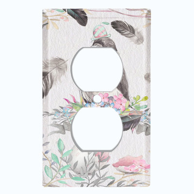 Plaque murale colorée en forme de nid de fleurs avec nid de fleurs