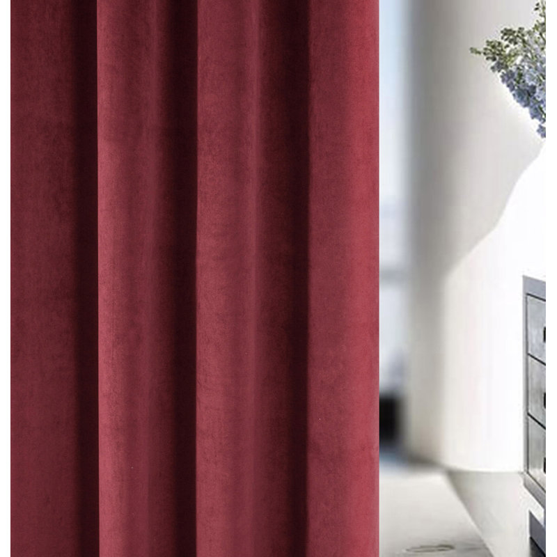 Alene Blackout Curtain Panel Pair, 229cm Width x 183cm Drop, Red, 2