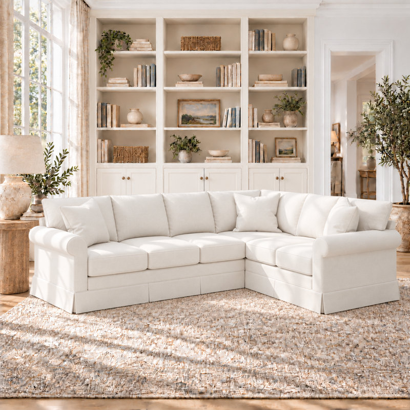 Canapé modulaire rembourré de 115 po avec coussins en mélange de duvet et pièces en mousse 115 po Friedman