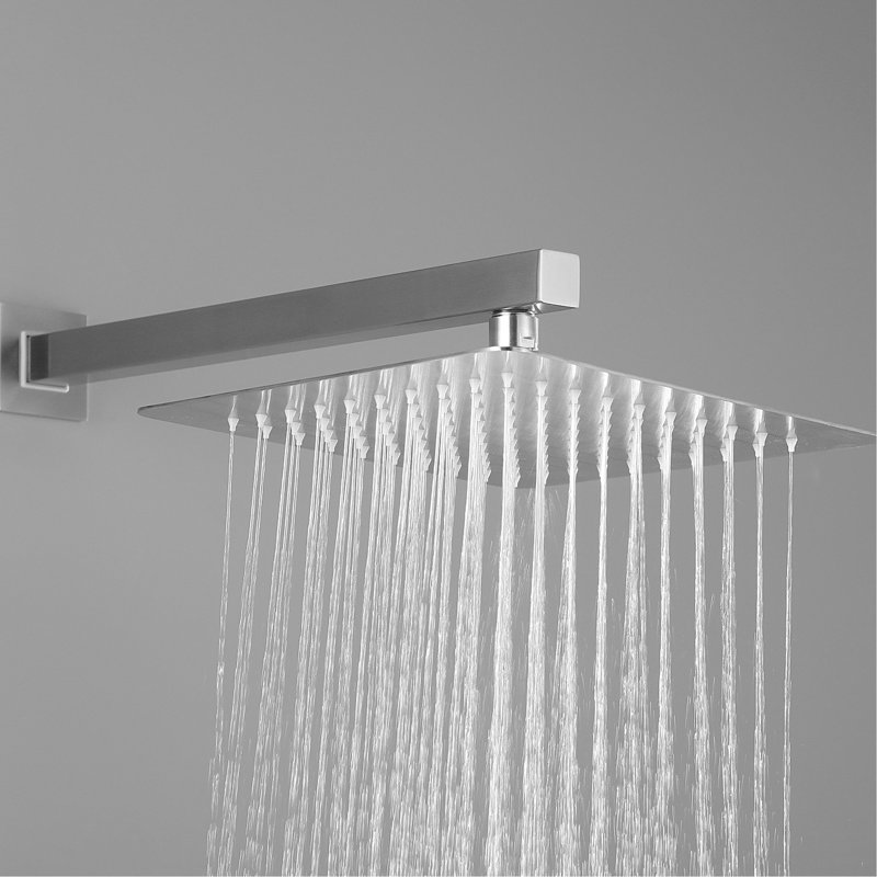 Luxury 10 Inch Shower Head For Bathroom Rain Mixer - Wall Mounted, Brushed Nickel, Self-Cleaning Nozzle, Compatible To American Standard Pipe Consistent With Coupling