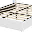 EU Double & King Faux Leather Ottoman Bed with Wingback LED & Charging Shelf, Upholstered Storage Bed, White/Black PU,  140/160x200cm-184541577-184541579