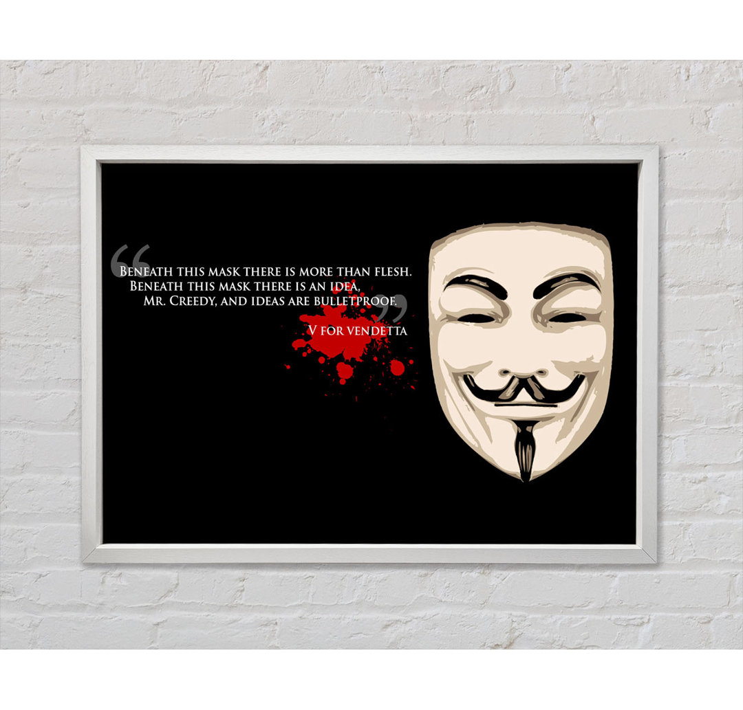 Motivationszitat V For Vendetta - Einzelner Bilderrahmen Kunstdrucke auf Leinwand