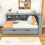 Lit de jour simple avec couchette simple, tablettes de rangement et ports de chargement USB
