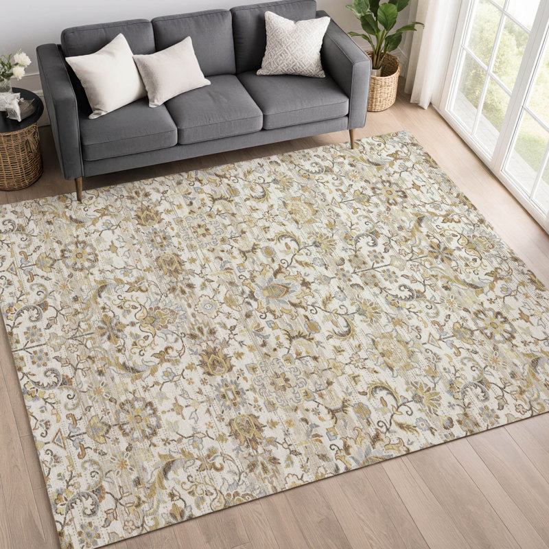 Tapis lavable à la machine intérieur / extérieur ACN2485, Ivoire ivoire, 8' x 10'