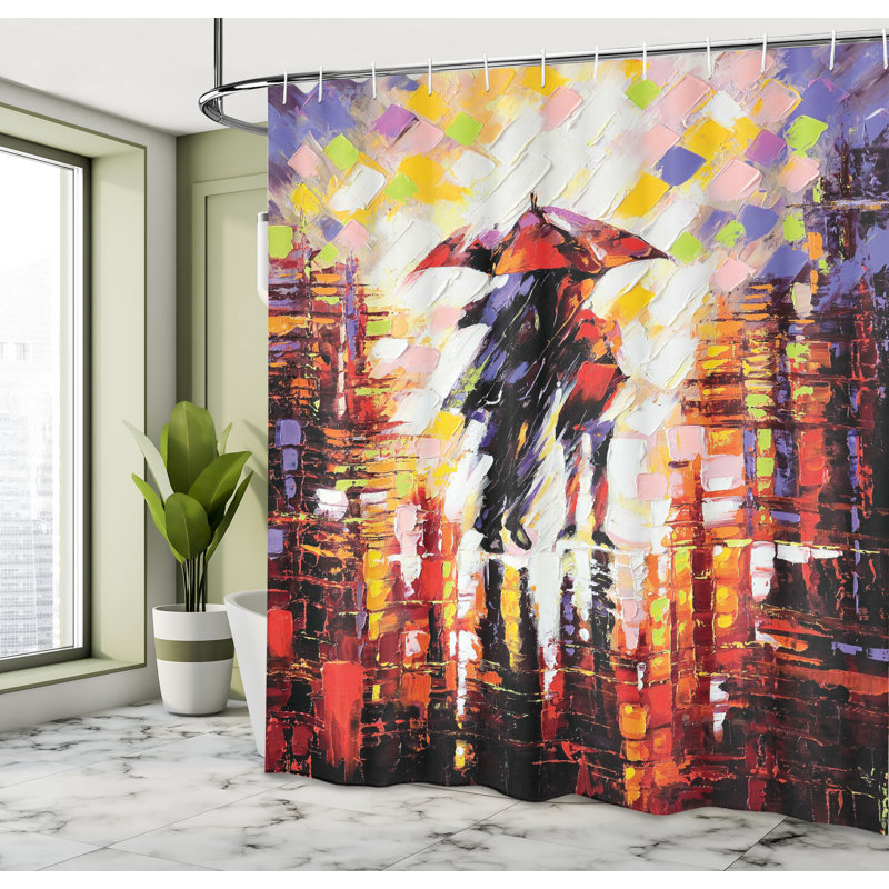 Shower Curtain with Hooks Included, 70" H x 69" W