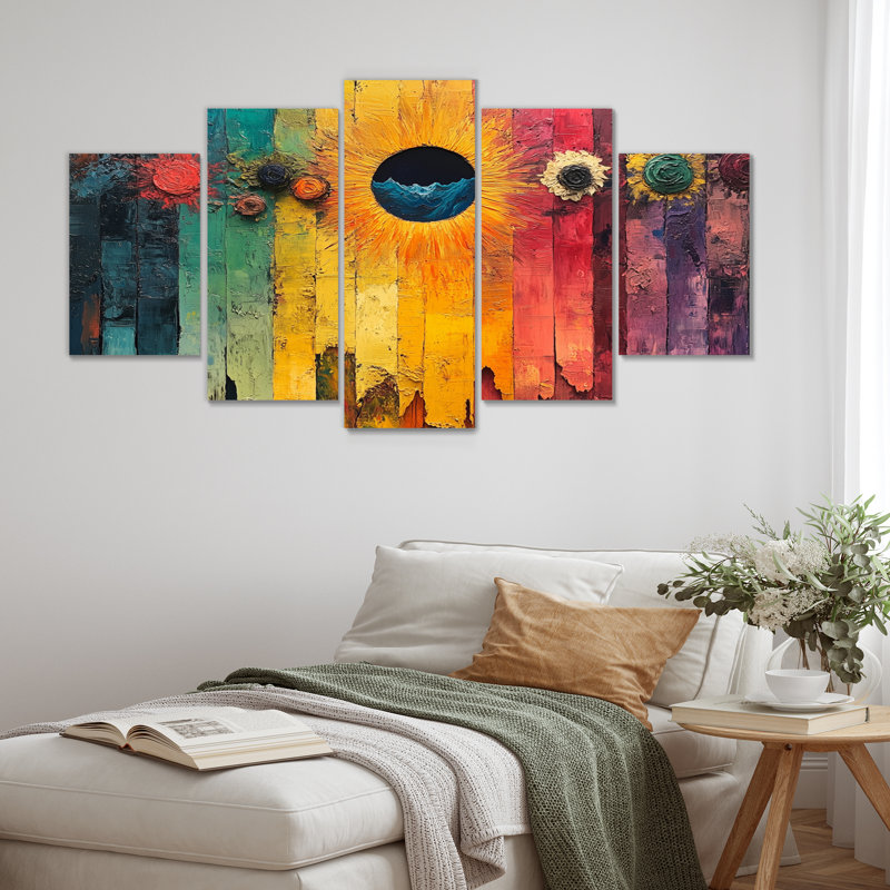 Ensemble de décorations murales «Colorful Native Souls Spiritual Dreams II - Dreams Motivation»