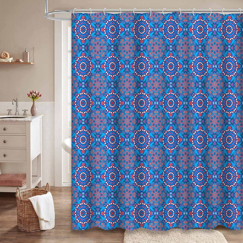 Rideau de douche rose avec 12 crochets, L 72 po x l 84 po