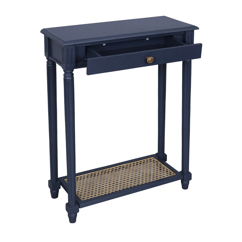 Console Carterlee avec tiroir et tablette de canne, Marine