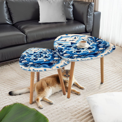 Ensemble de 2 tables basses gigognes Triangle