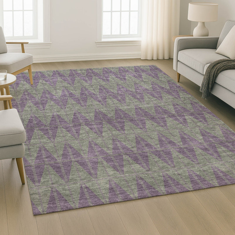 Tapis de qualité supérieure lavable à la machine Mayfield AMF2415, Prune, 8 pi x 10 pi