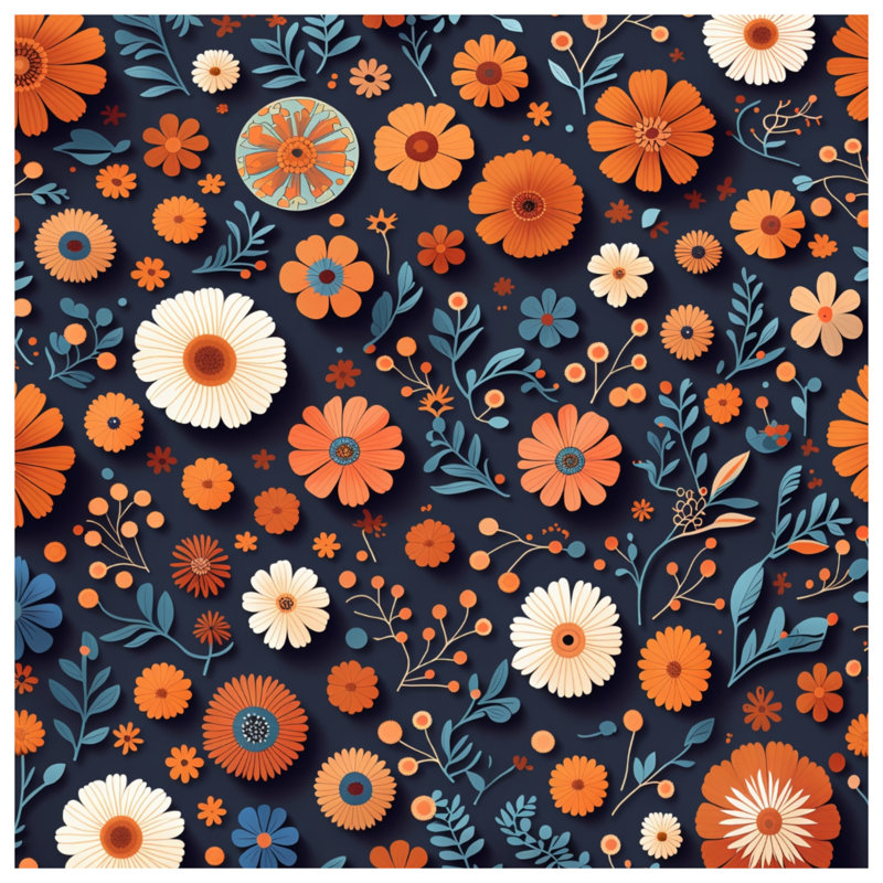 Coussin Floral, 16 x 16 inches