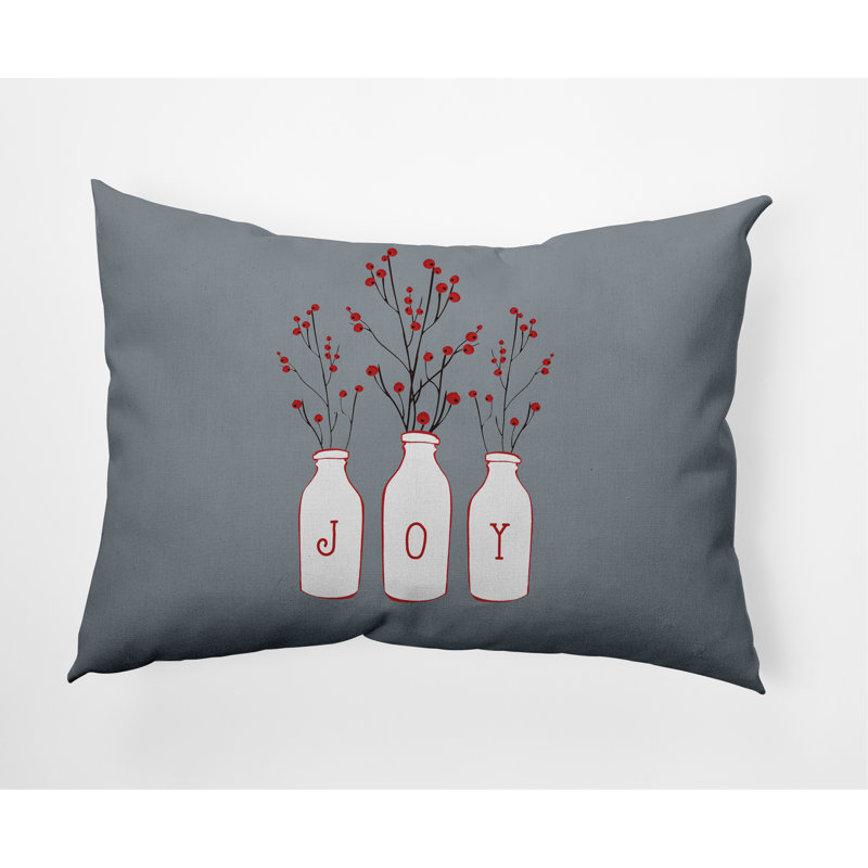 Floral Reversible Throw Pillow, Gray, Yes