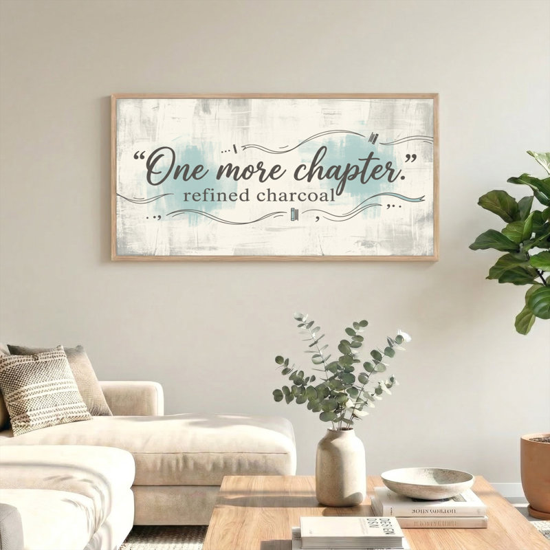 Ensemble de 1 tableau sur toile au fusain raffiné « One More Chapter »., L 46 po x H 24 po, Naturel